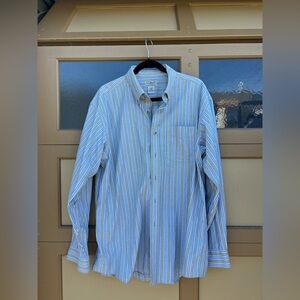 L.L. Bean Men's Shirt with Blue and White Stripes